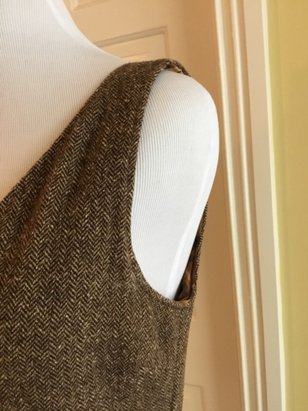 Dolce & Gabbana D&G Brown Herringbone Tweed Fit & Flare Midi Dress - Picture 9 of 14